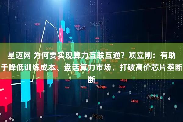 星迈网 为何要实现算力互联互通？项立刚：有助于降低训练成本、盘活算力市场，打破高价芯片垄断