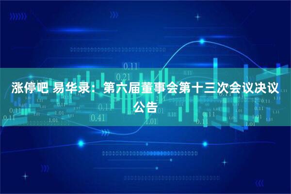 涨停吧 易华录：第六届董事会第十三次会议决议公告