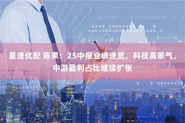 星速优配 陈果：25中报业绩速览，科技高景气，中游盈利占比继续扩张
